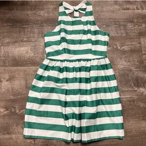 Jodi Kristopher Vintage Green & White Striped Sleeveless Dress Size 11